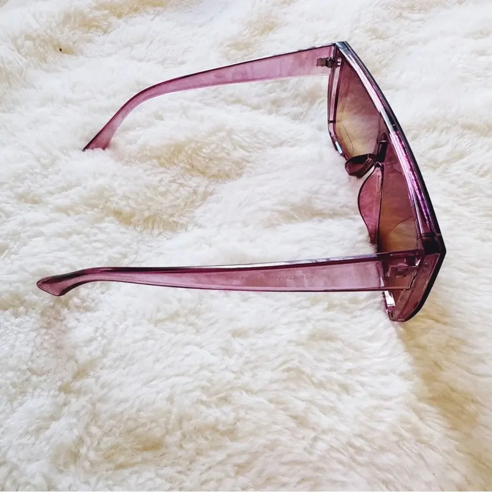 Greta Dark Purple Oversized Statement Sunglasses